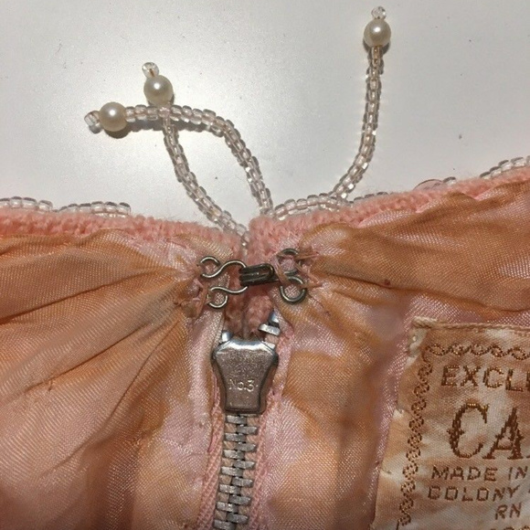 Vintage 1960's Fully Sequined and Beaded Pink Top - Picture 7 of 8